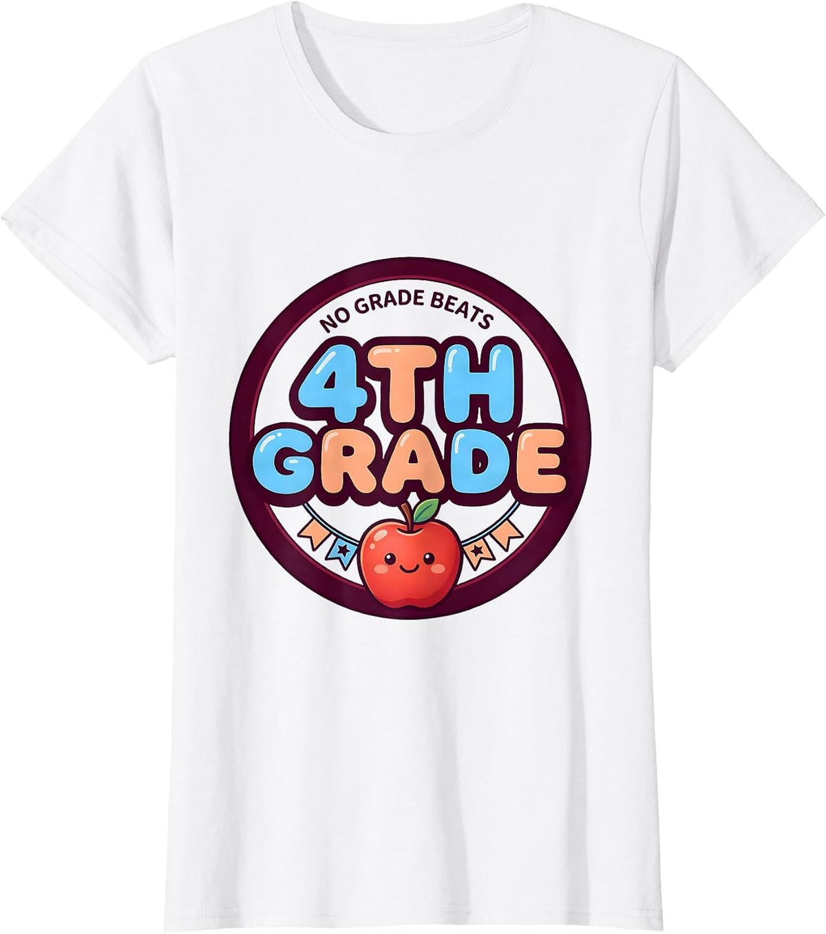 Women's No Grade Beats 4th Grade Cute Kawaii Teacher Back To School T-Shirt - White