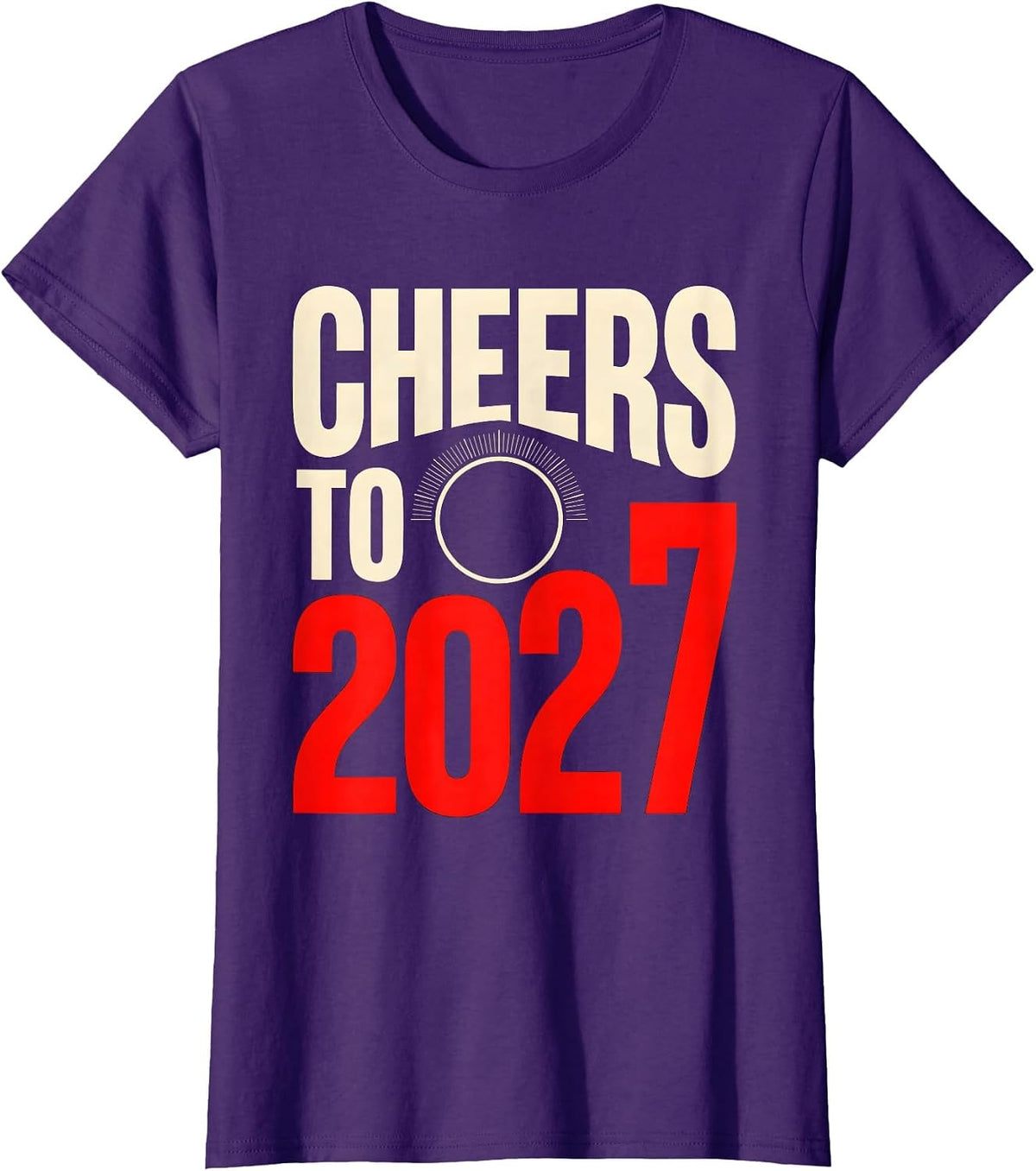 Women's Cheers To 2027 Novelty Party Countdown T-Shirt - Purple