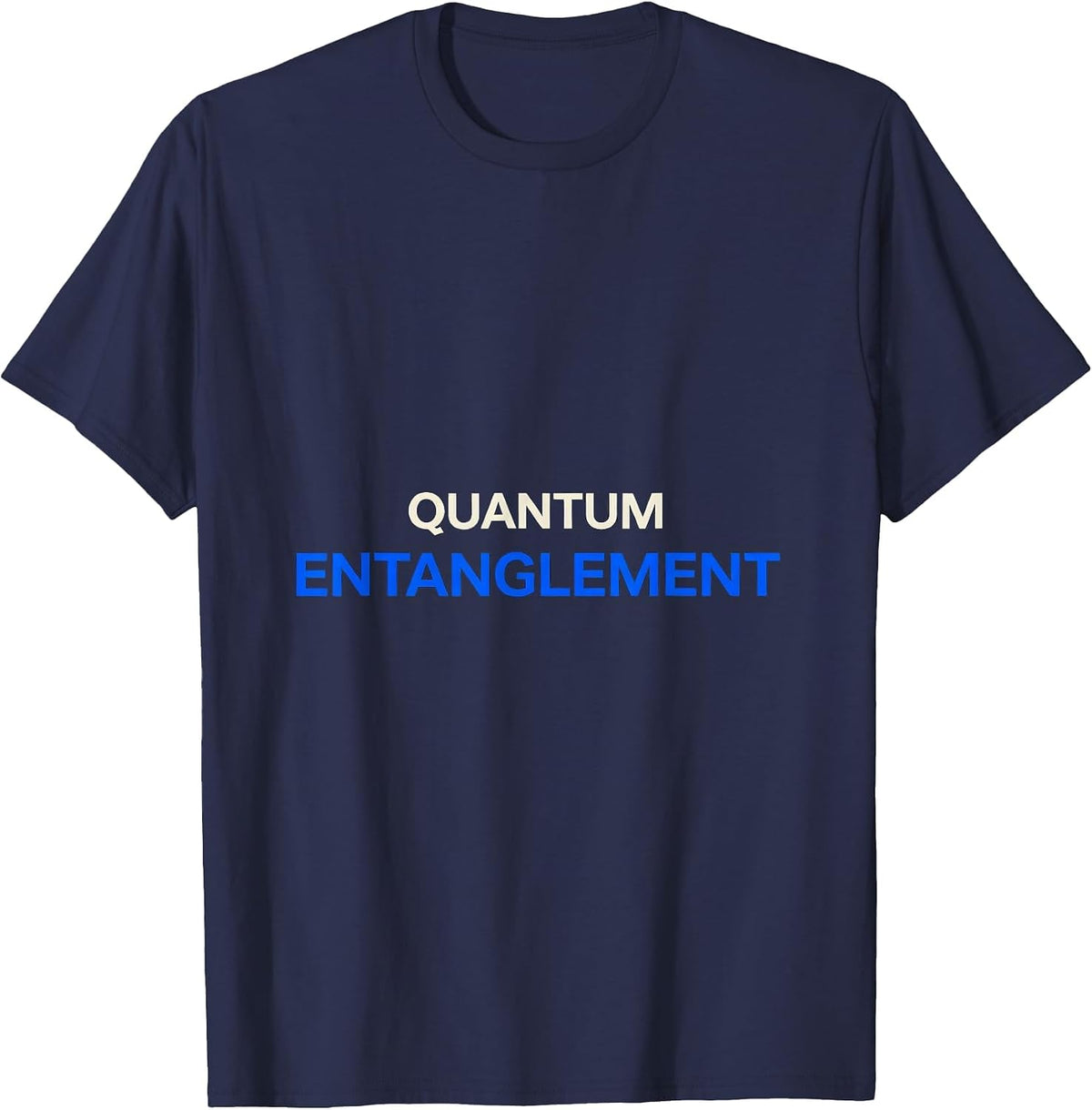 Men's Quantum Entanglement Minimalist Science Enthusiast Nerdy T-Shirt - Navy Blue