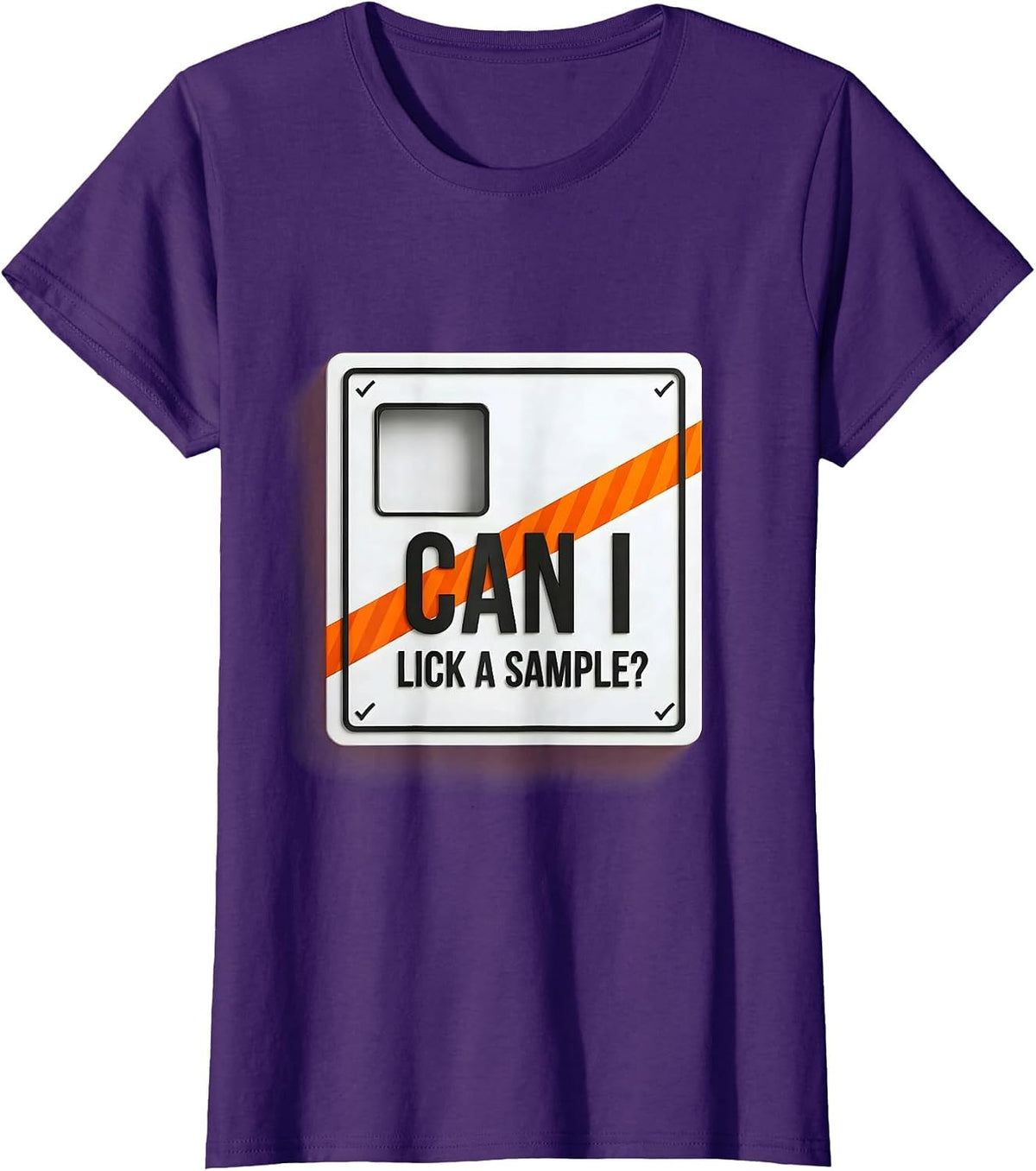 Women's Can I Lick A Sample Funny Periodic Table Science Teacher T-Shirt - Purple