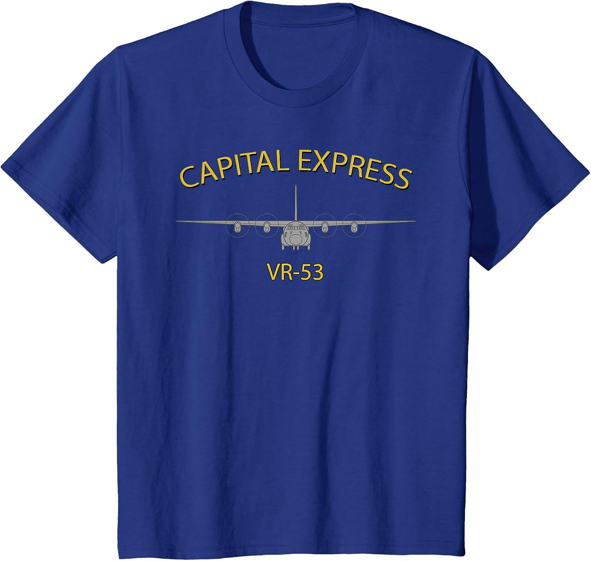 VR-53 Capital Express C-130 Airplane Squadron T-Shirt T-Shirt - Royal Blue