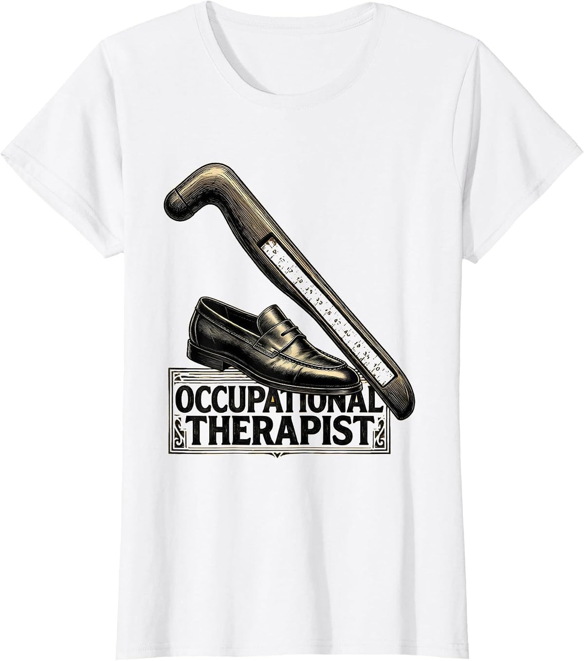Occupational Therapist Retro Wood Type Letterpress OT Month T-Shirt - White