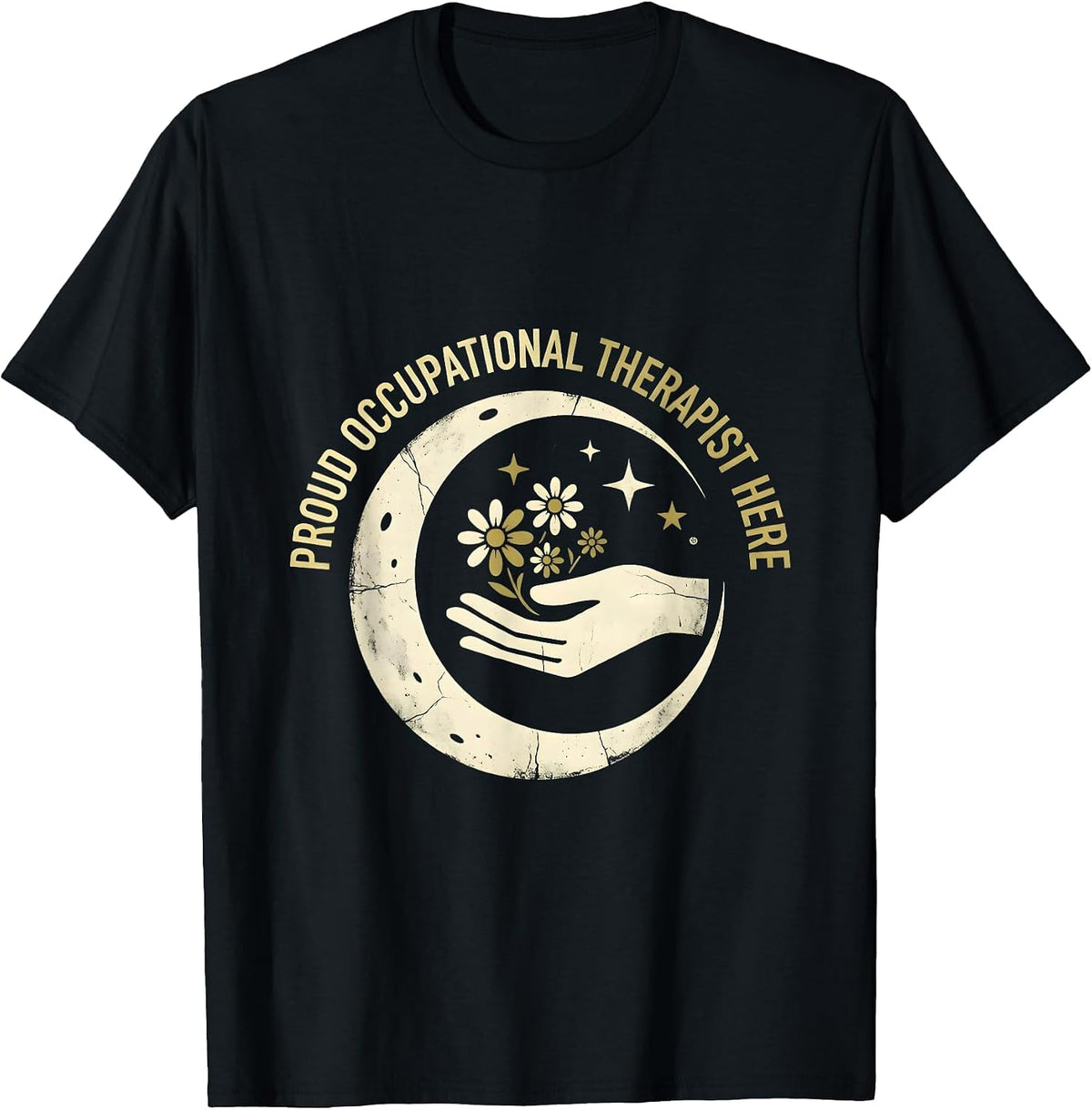 Men's Proud Occupational Therapist Here OT Design T-Shirt - Black