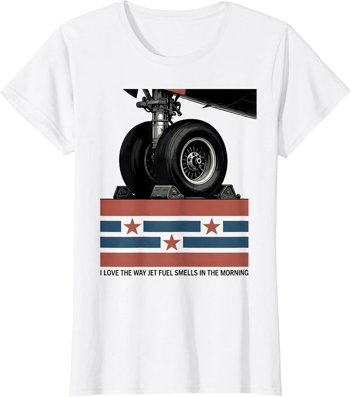 Women's I Love The Way Jet Fuel Smells In The Morning Aviation T-Shirt - White
