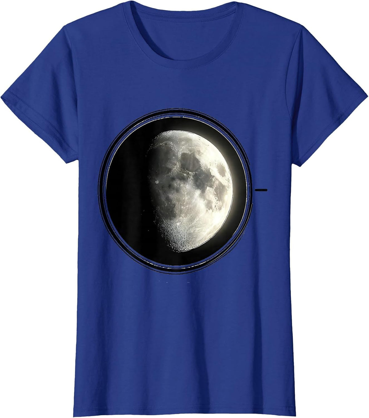 Women's Sealed Moon Badge Boho Celestial Astronomy T-Shirt - Royal Blue