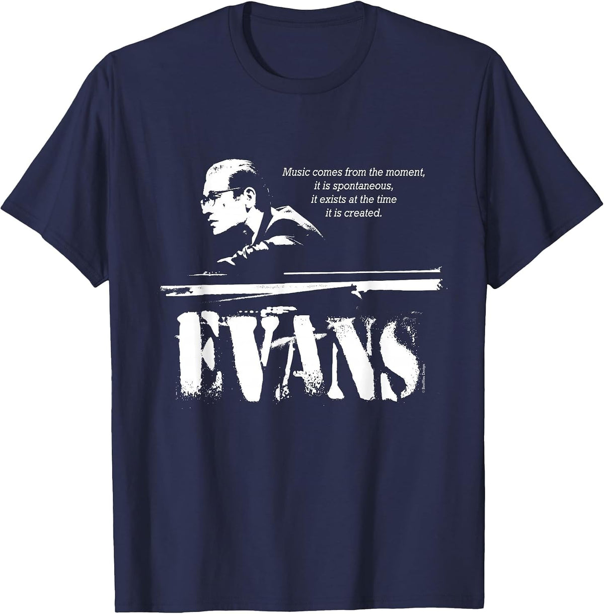 Evans Jazz Wisdom Pianist Musician (1 Colour) T-Shirt - Navy Blue