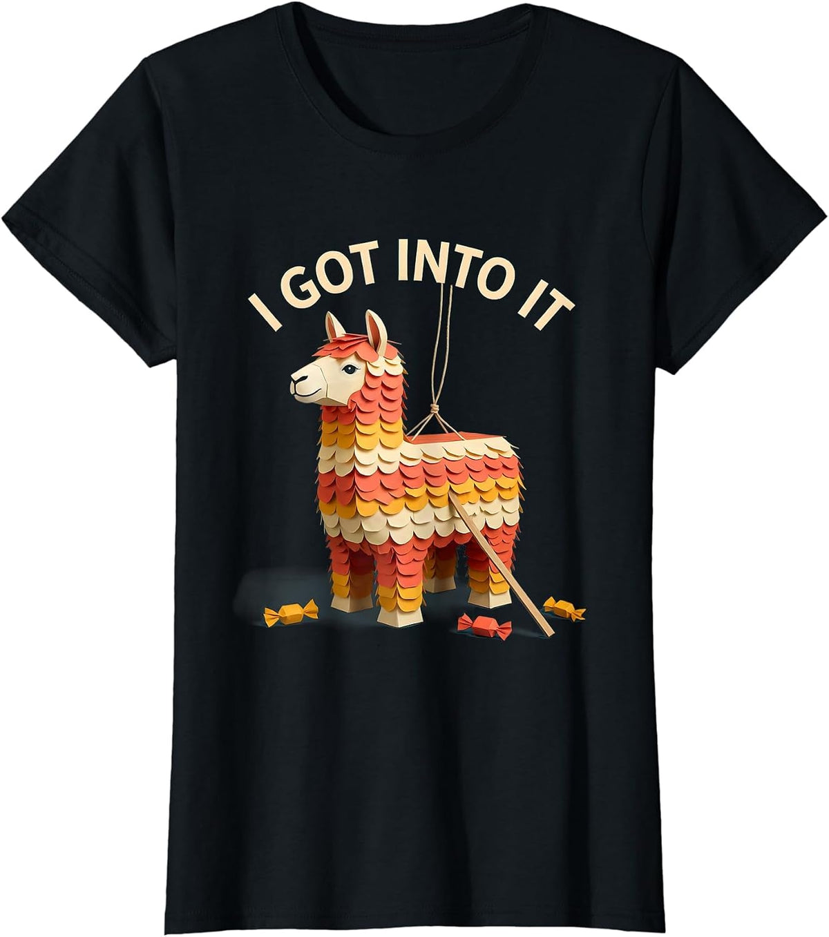 I Got Into It Funny Cinco De Mayo Piñata Party Costume T-Shirt - Black