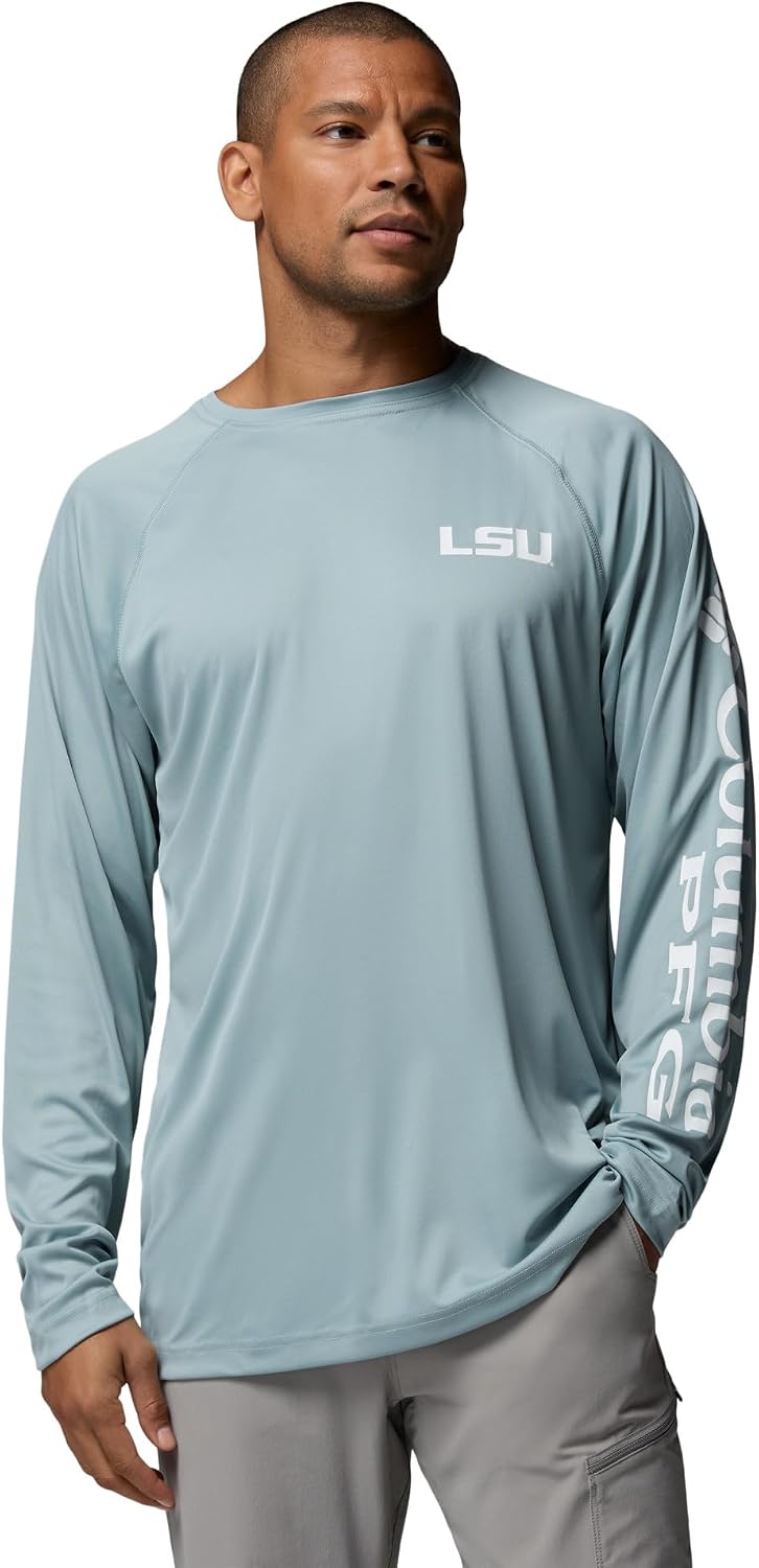 Columbia Men's Collegiate Terminal Tackle Long Sleeve Shirt - Lsu - Crushed Blue