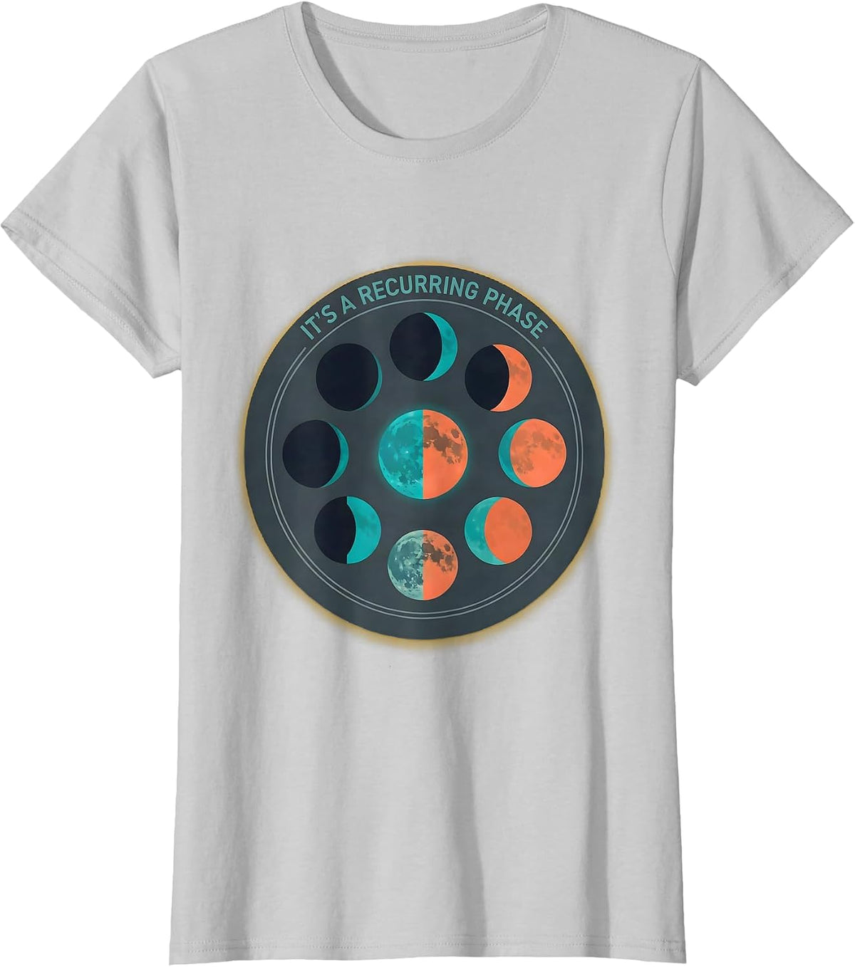 It's A Recurring Phase Celestial Astronomy Moon Phase Gift T-Shirt - Silver Grey