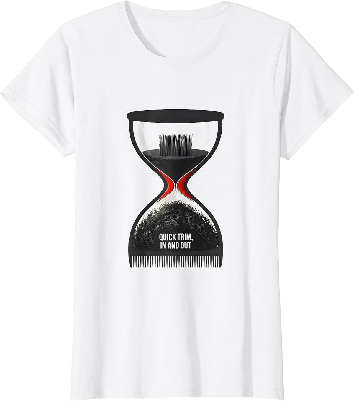 Women's Quick Trim In And Out Funny Hairdresser Barber Gift T-Shirt - White