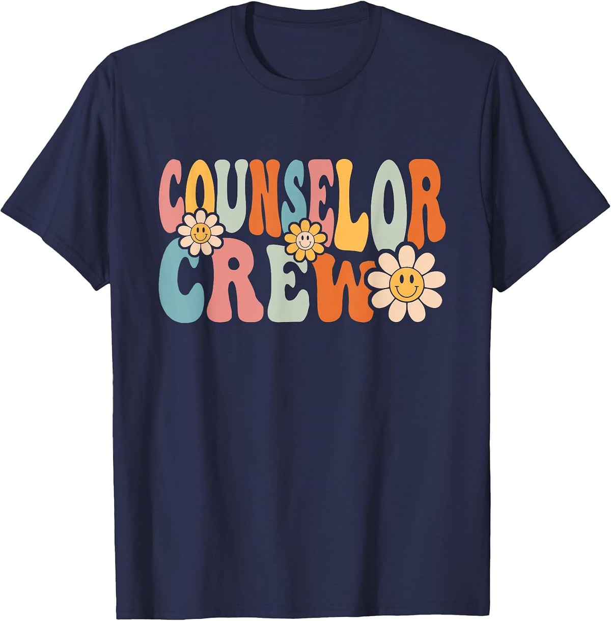 Counselor Crew Shirt Funny Back to School Teachers Students T-Shirt - Navy Blue