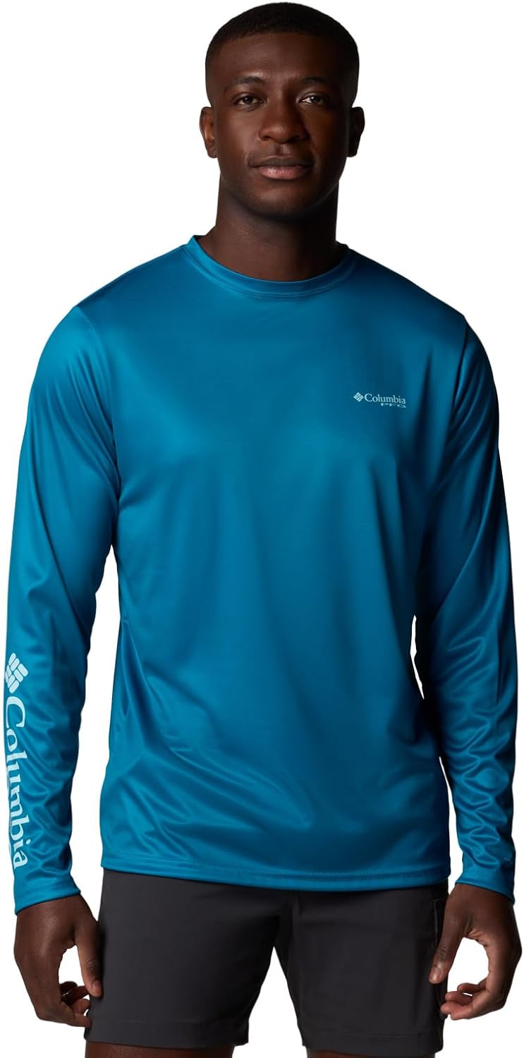 Columbia Men's Terminal Tackle PFG Fish Shine Long Sleeve - Blue Echo\/Pfg Trout Shine