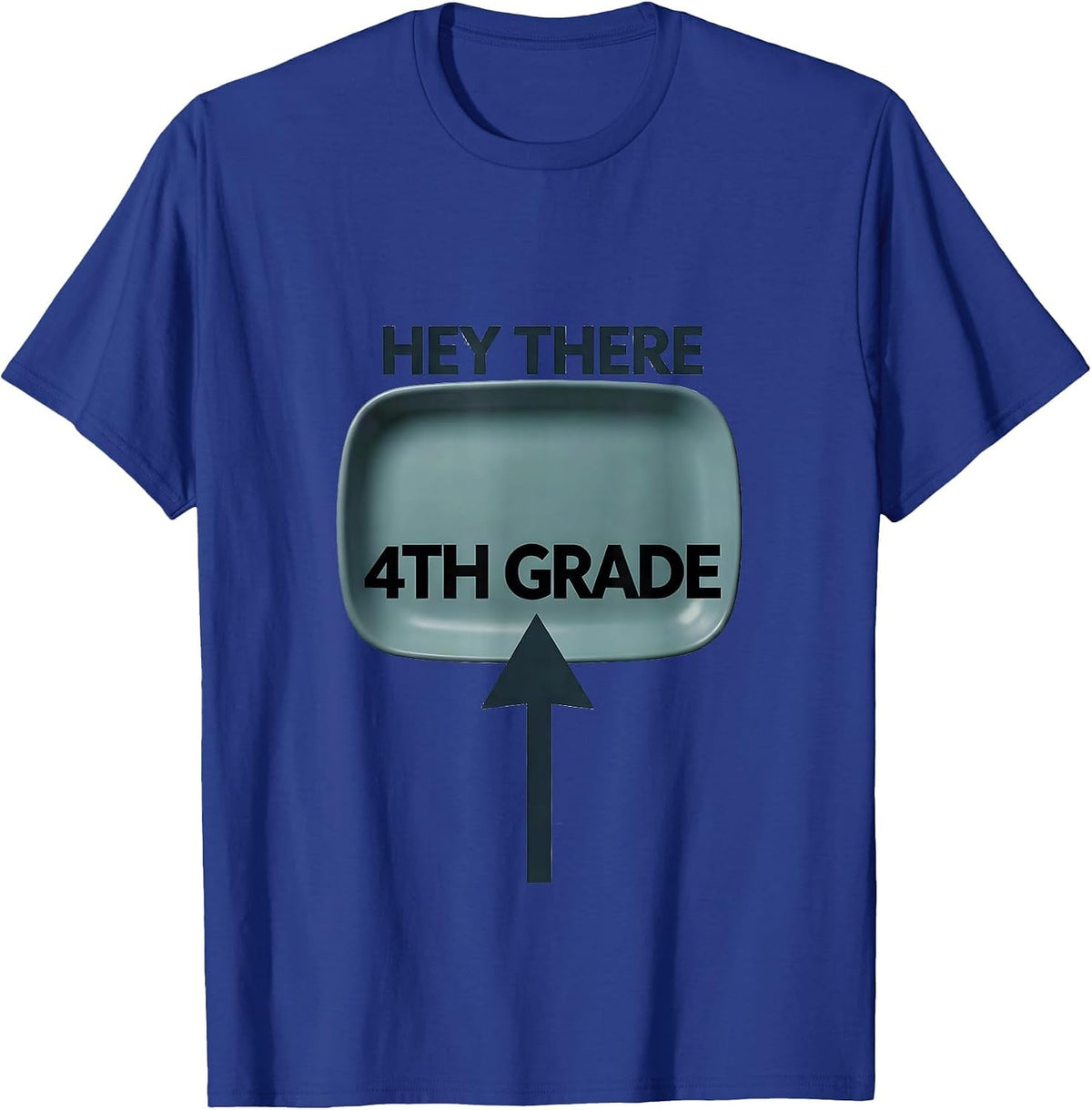 Men's Hey There, 4th Grade Funny Teacher Back To School Crew T-Shirt - Royal Blue