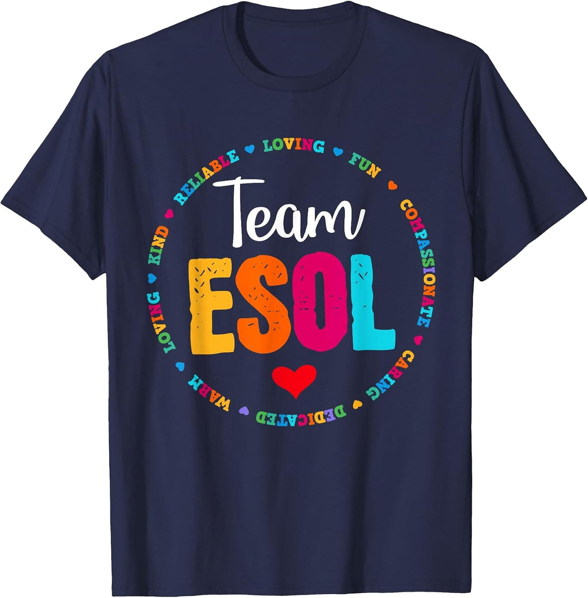 Back to School Teachers Crew Students - Team ESOL Teacher T-Shirt - Navy Blue