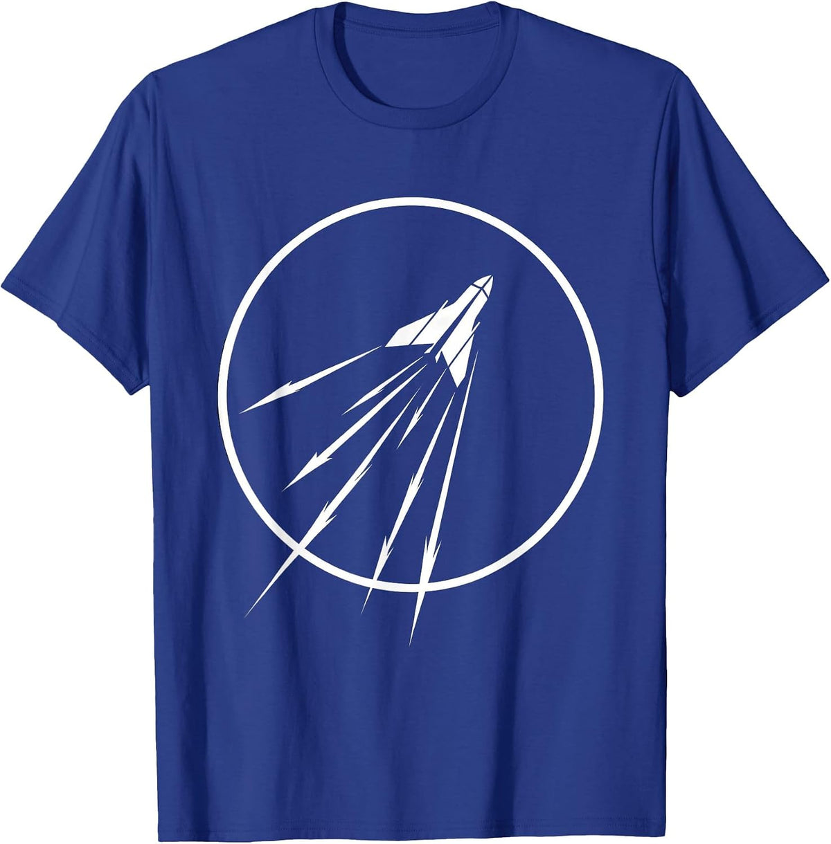 Space Shuttle Shooting Stars Cosmic Breakup Design T-Shirt - Royal Blue