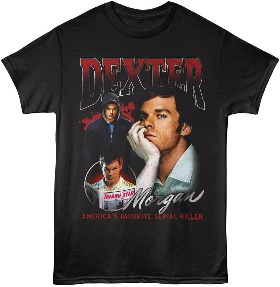 American Classics Dexter Morgan Faces T-Shirt, Black - Tall Black