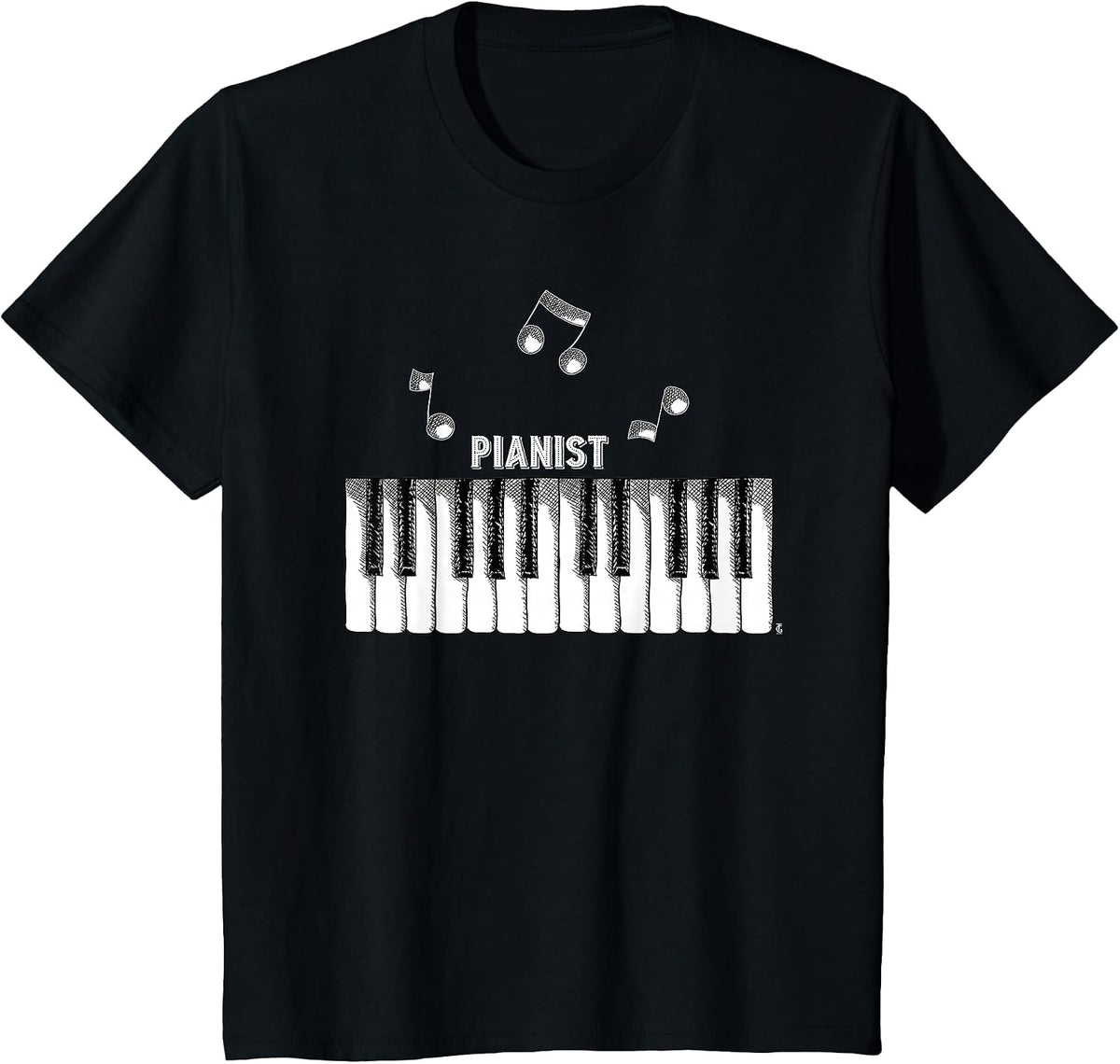 Distressed Vintage Piano Keys Pianist Keyboardist T-Shirt T-Shirt - Black