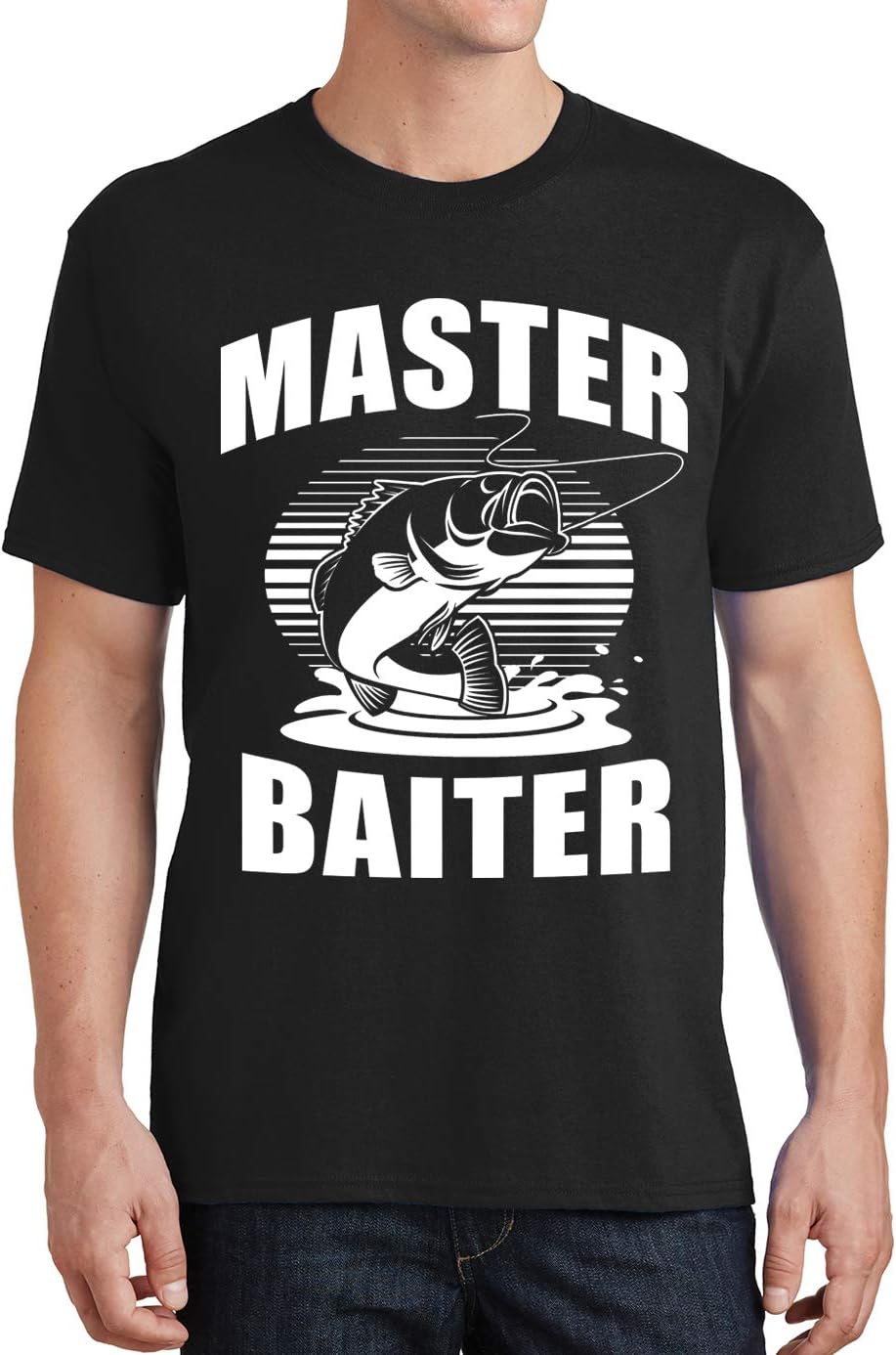 Master Baiter Funny Fishing Mens T-Shirt - Black