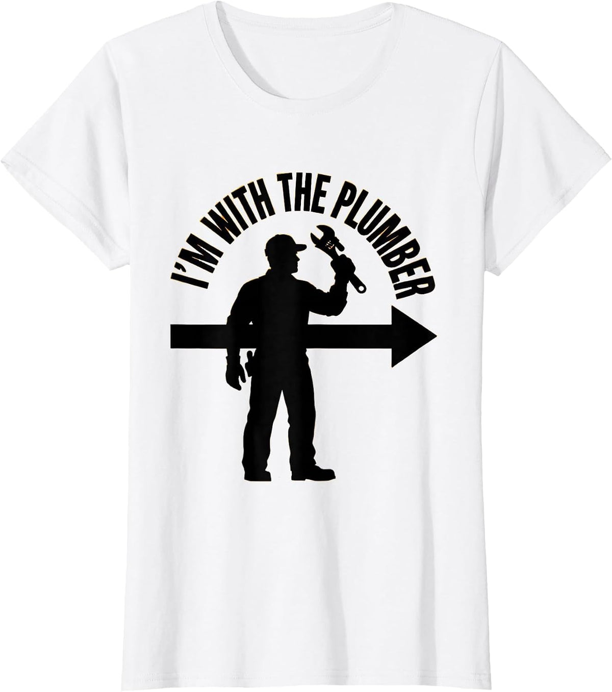 I'm With The Plumber Funny Halloween Group Costume T-Shirt - White
