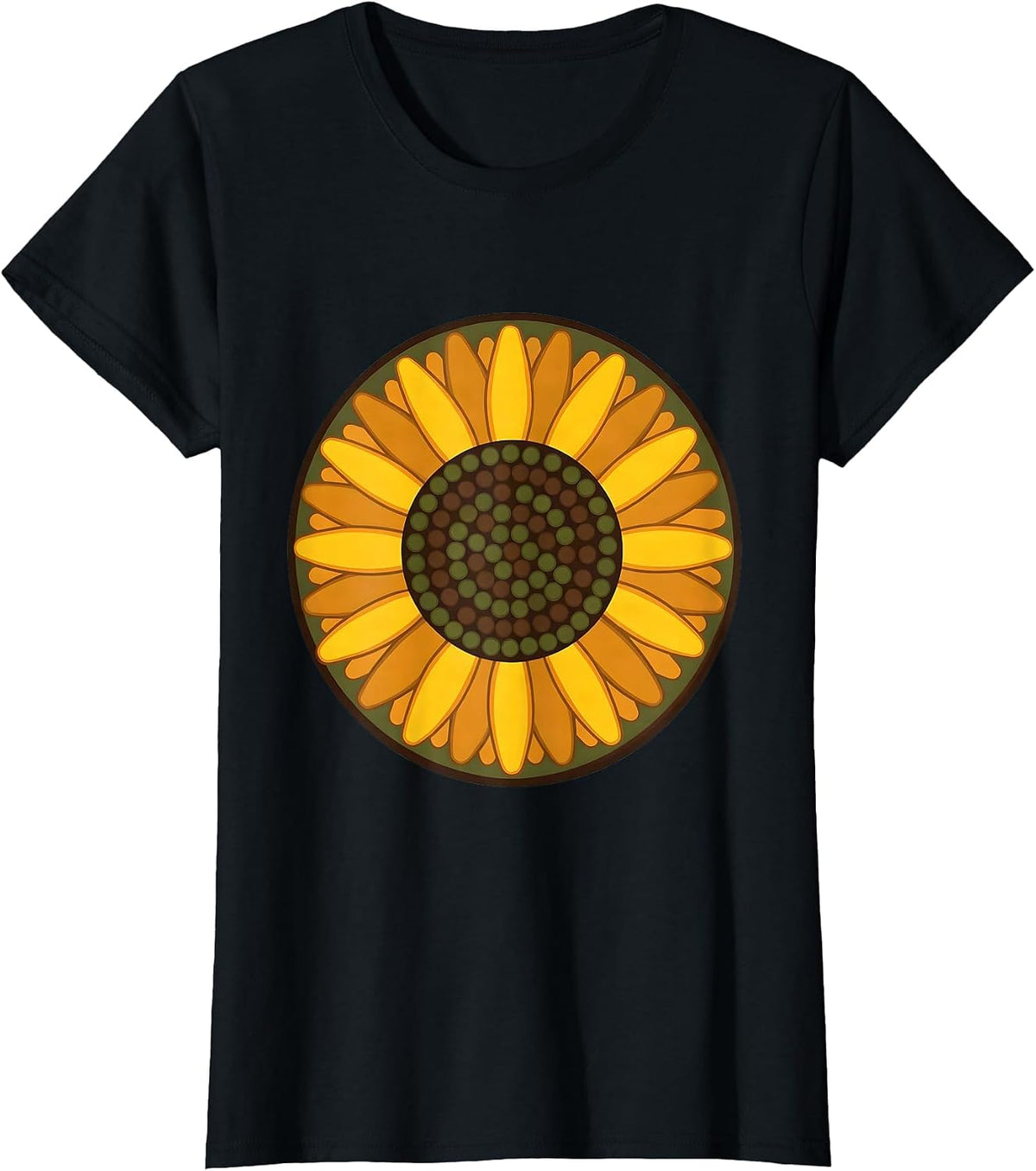 Women's 4th Grade Teacher Sunflower Crayon Art T-Shirt - Black