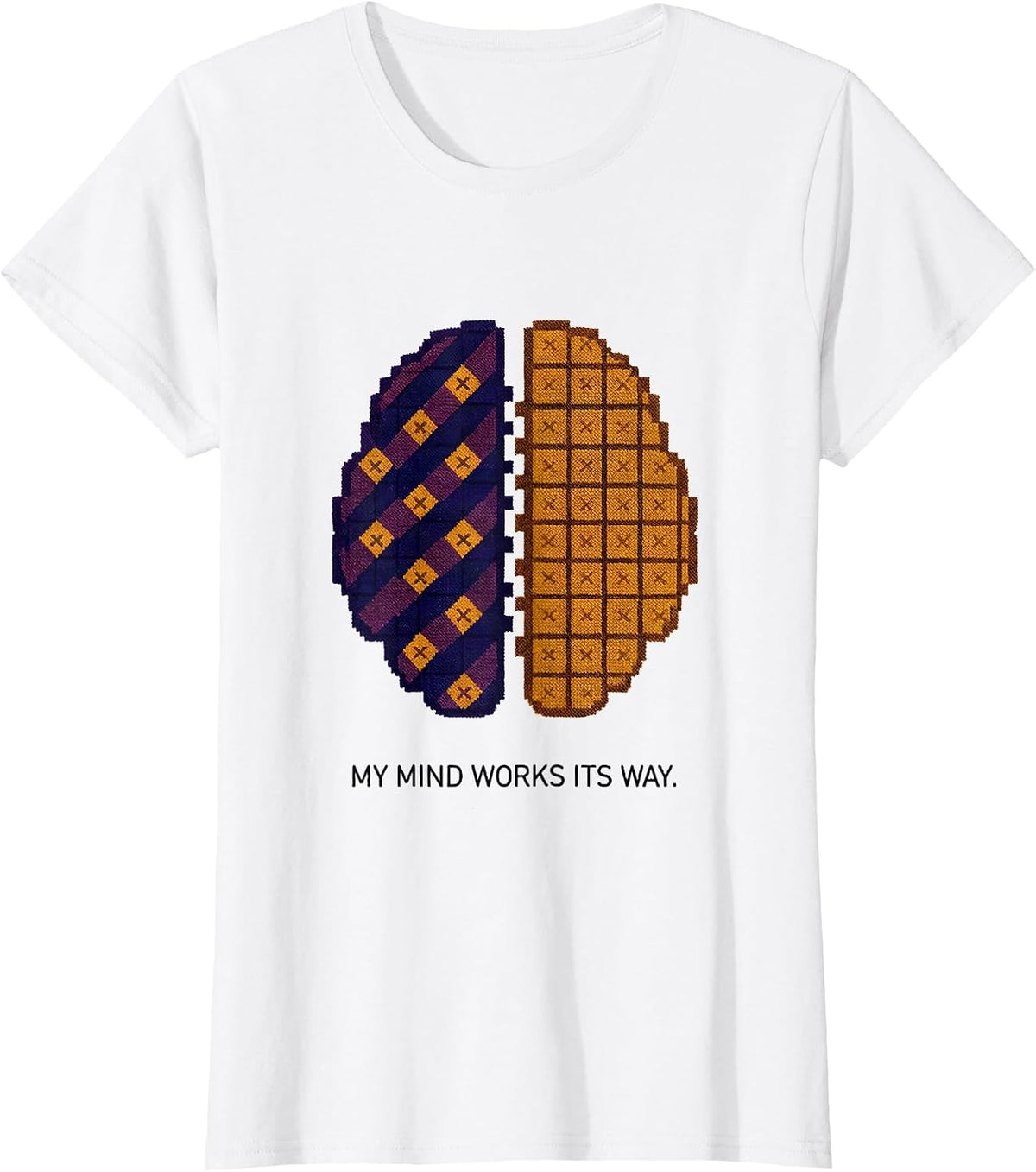 My Mind Works Its Way Dyslexia Awareness Design T-Shirt - White