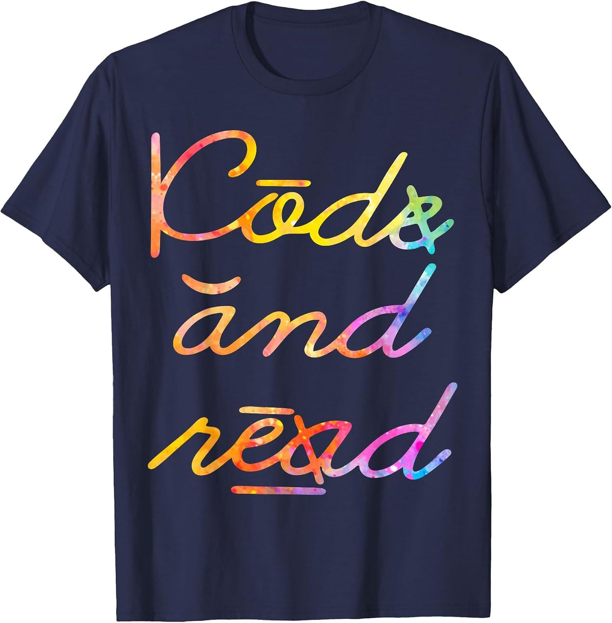 Code and Read Dyslexia Awareness T-Shirt - Navy Blue