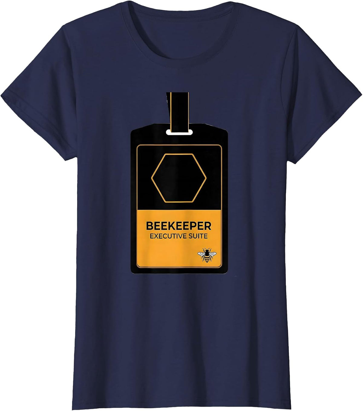 Women's Beekeeper Executive Suite Minimalist Beekeeper Humor T-Shirt - Navy Blue