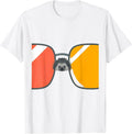 Men's Hedgehog Sunglasses Funny Animal Humor Graphic T-Shirt - White