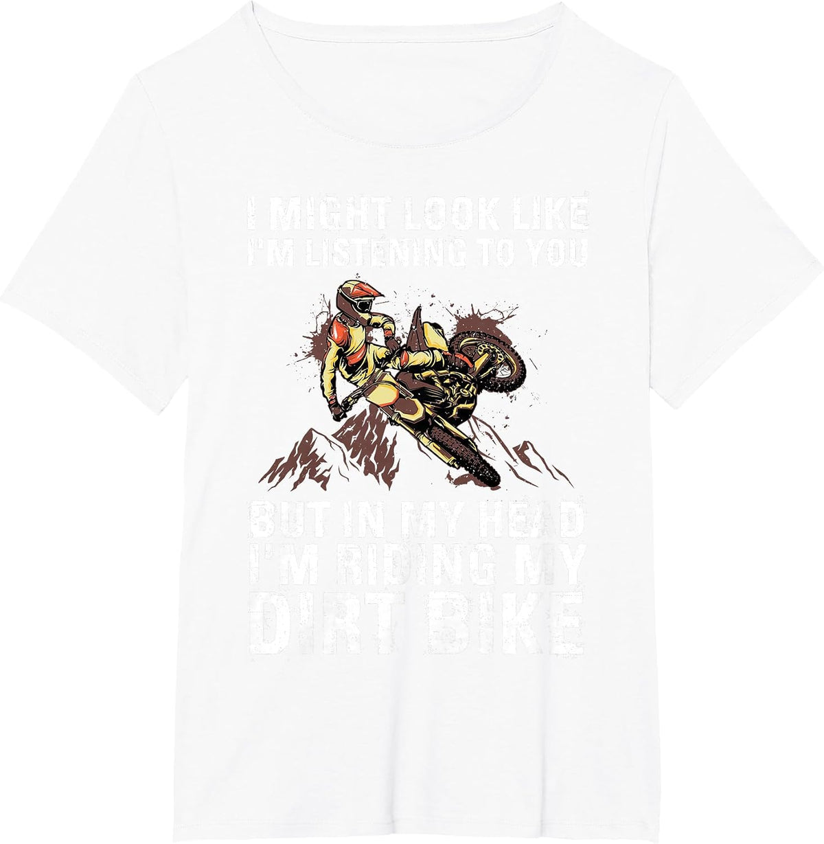 Best Dirt Bike Art for Men Women Motocross Dirt Bike Lover T-Shirt - White