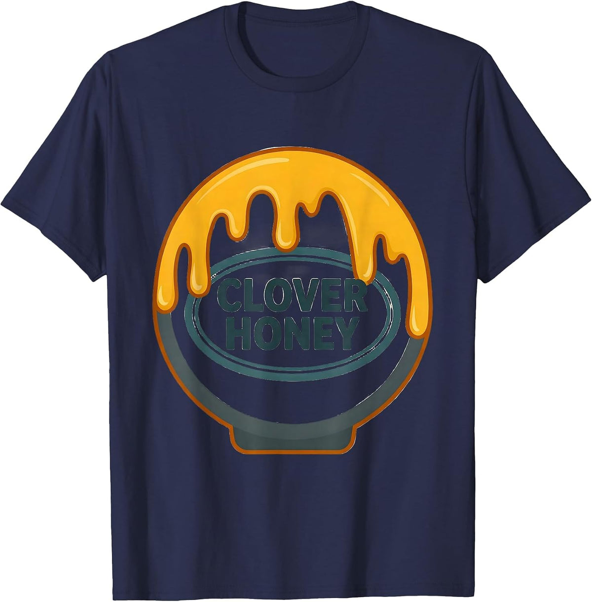 Men's Clover Honey Funny Honey Jar Halloween Costume Novelty T-Shirt - Navy Blue