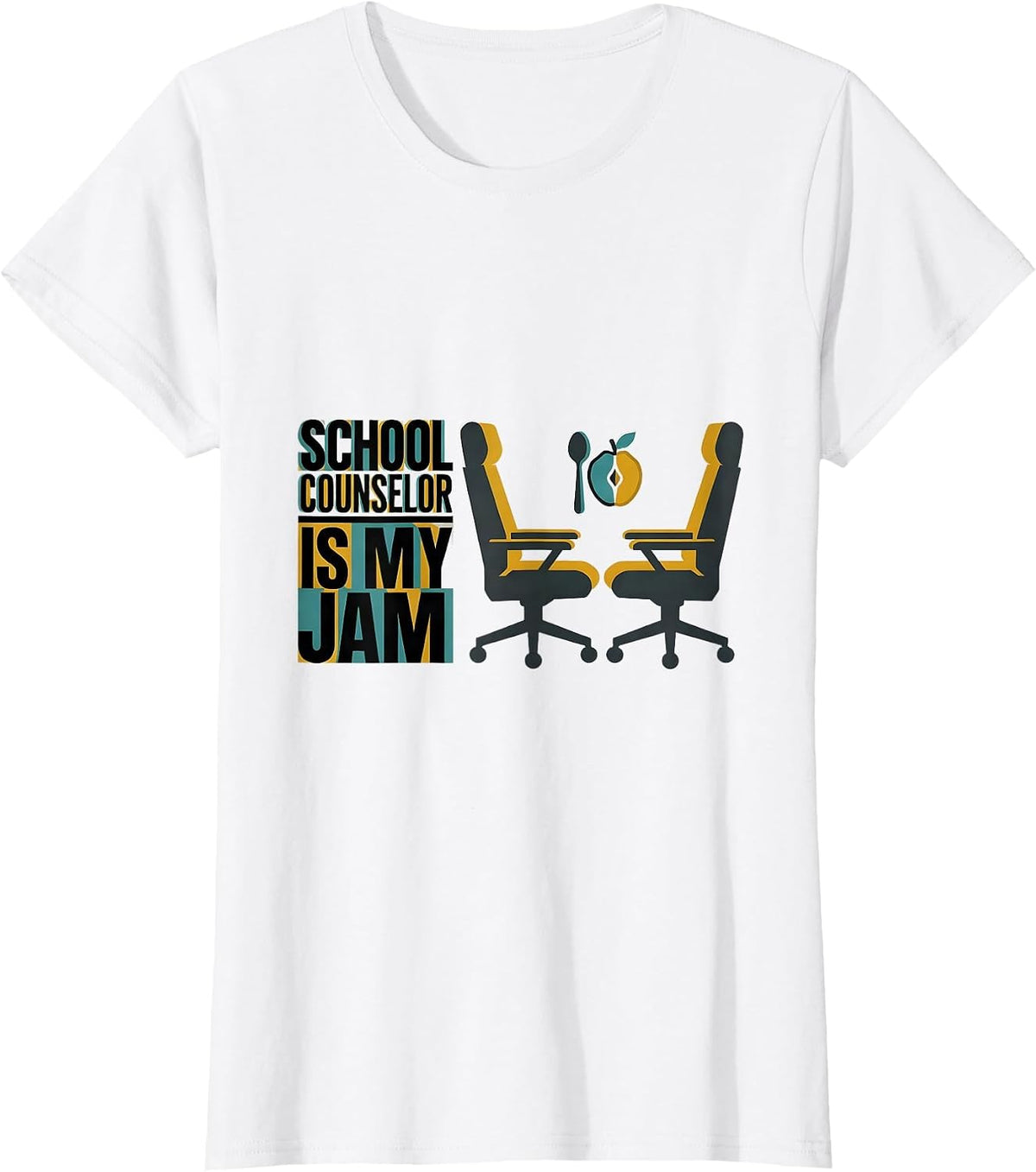 School Counselor Is My Jam Midcentury Modern Counseling T-Shirt - White