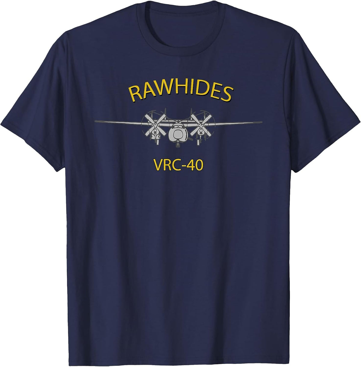 VRC-40 Rawhides C-2 Greyhound Airplane Squadron T-Shirt T-Shirt - Navy Blue
