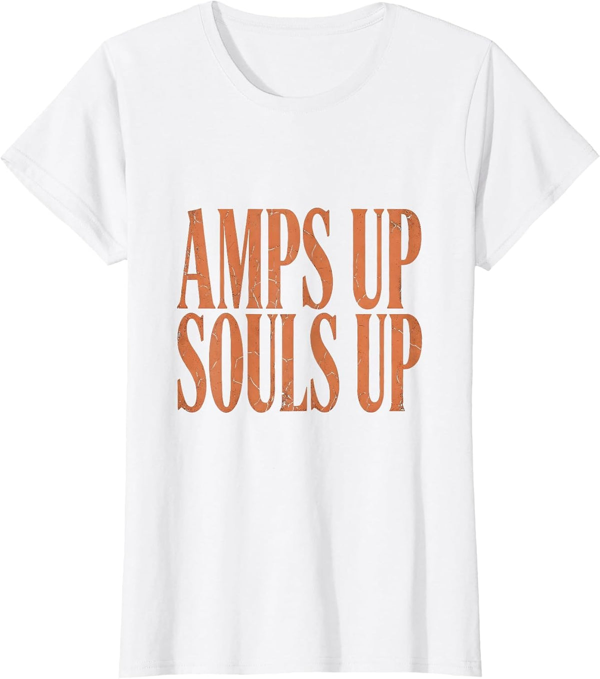 Amps Up Souls Up Heavy Metal Music Design T-Shirt - White
