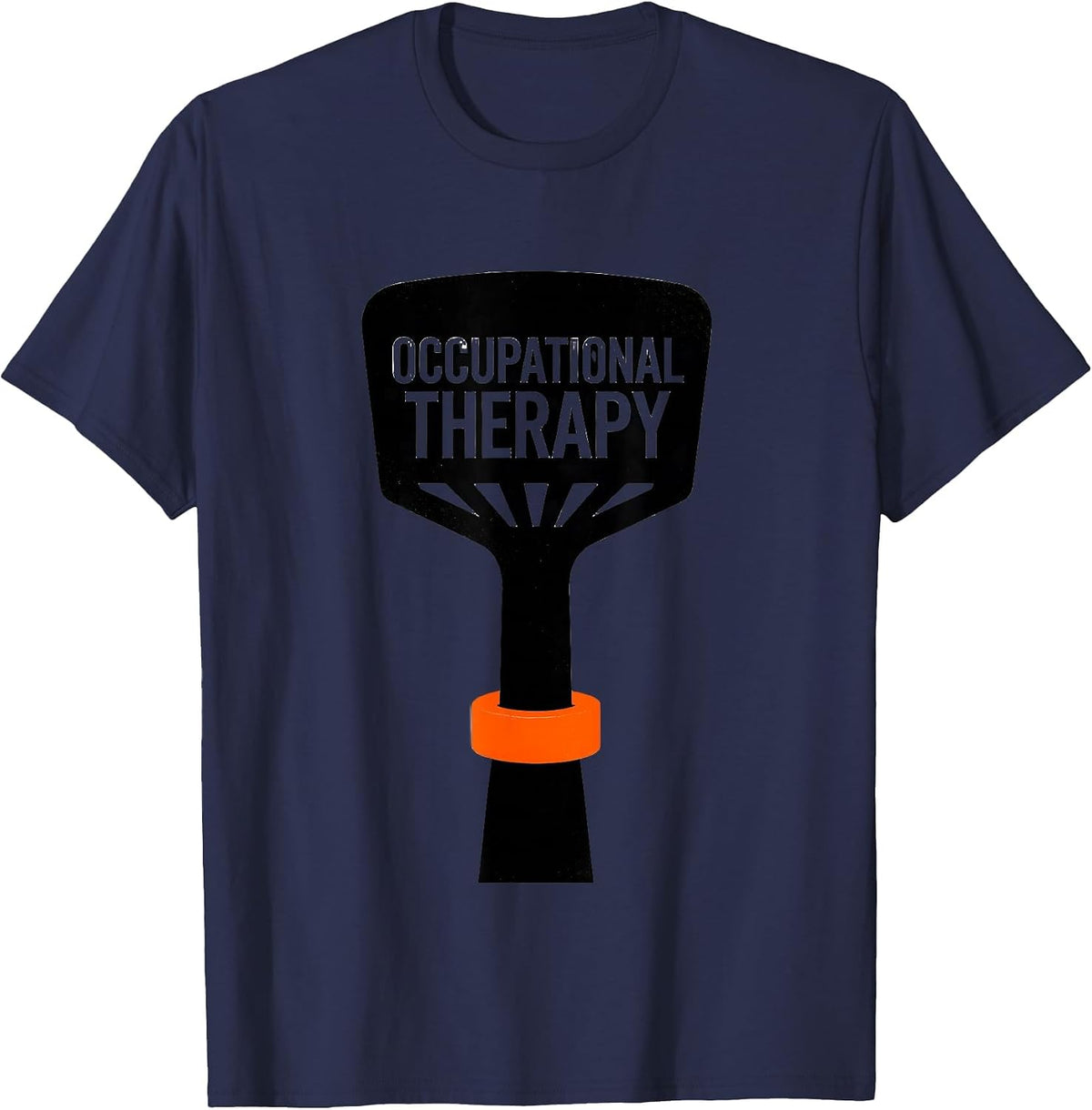 Occupational Therapy Stencil Graphic OT Therapist Work Wear T-Shirt - Navy Blue