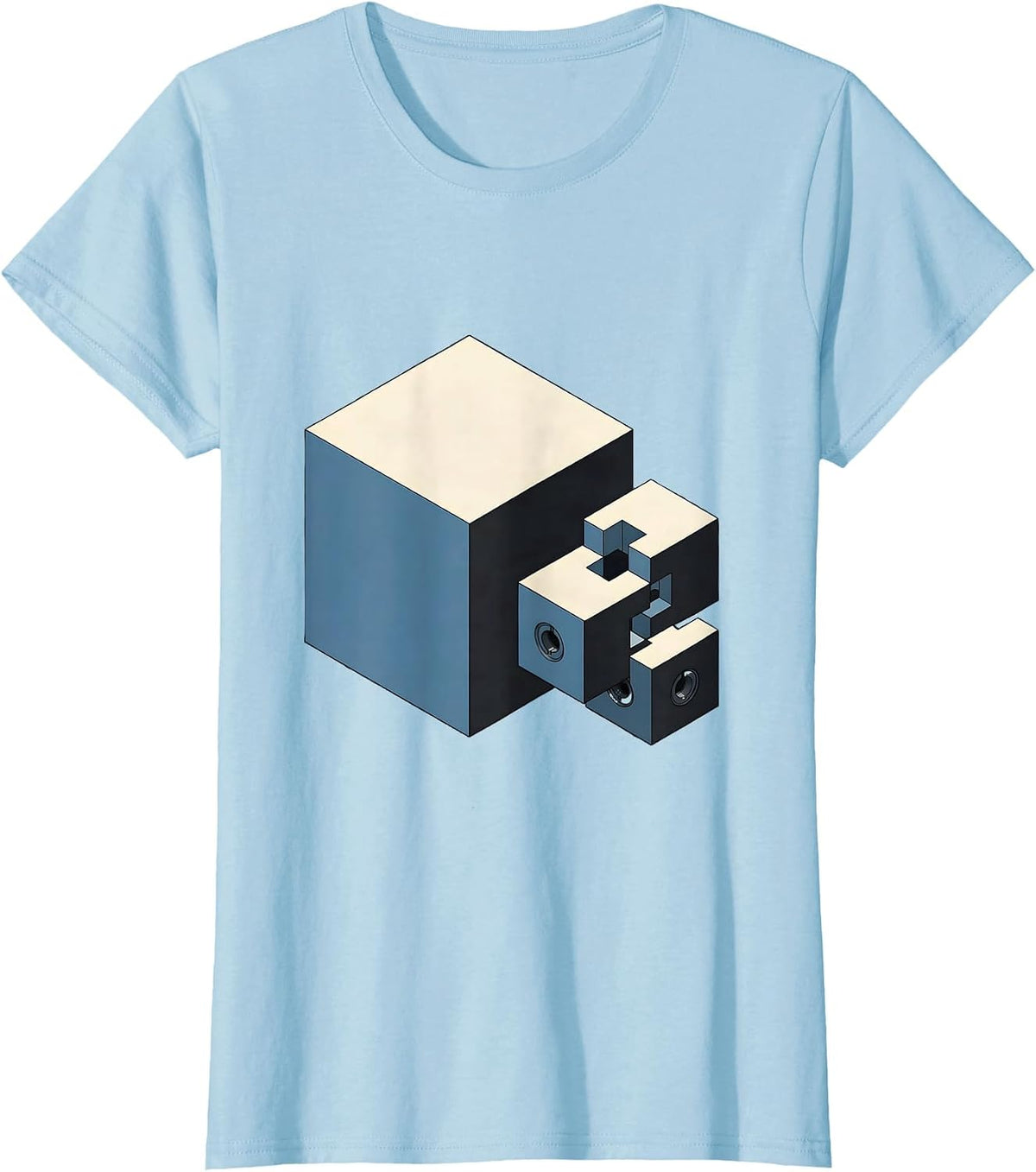 Isometric Cube Element Block Chemistry Humor T-Shirt - Baby Blue
