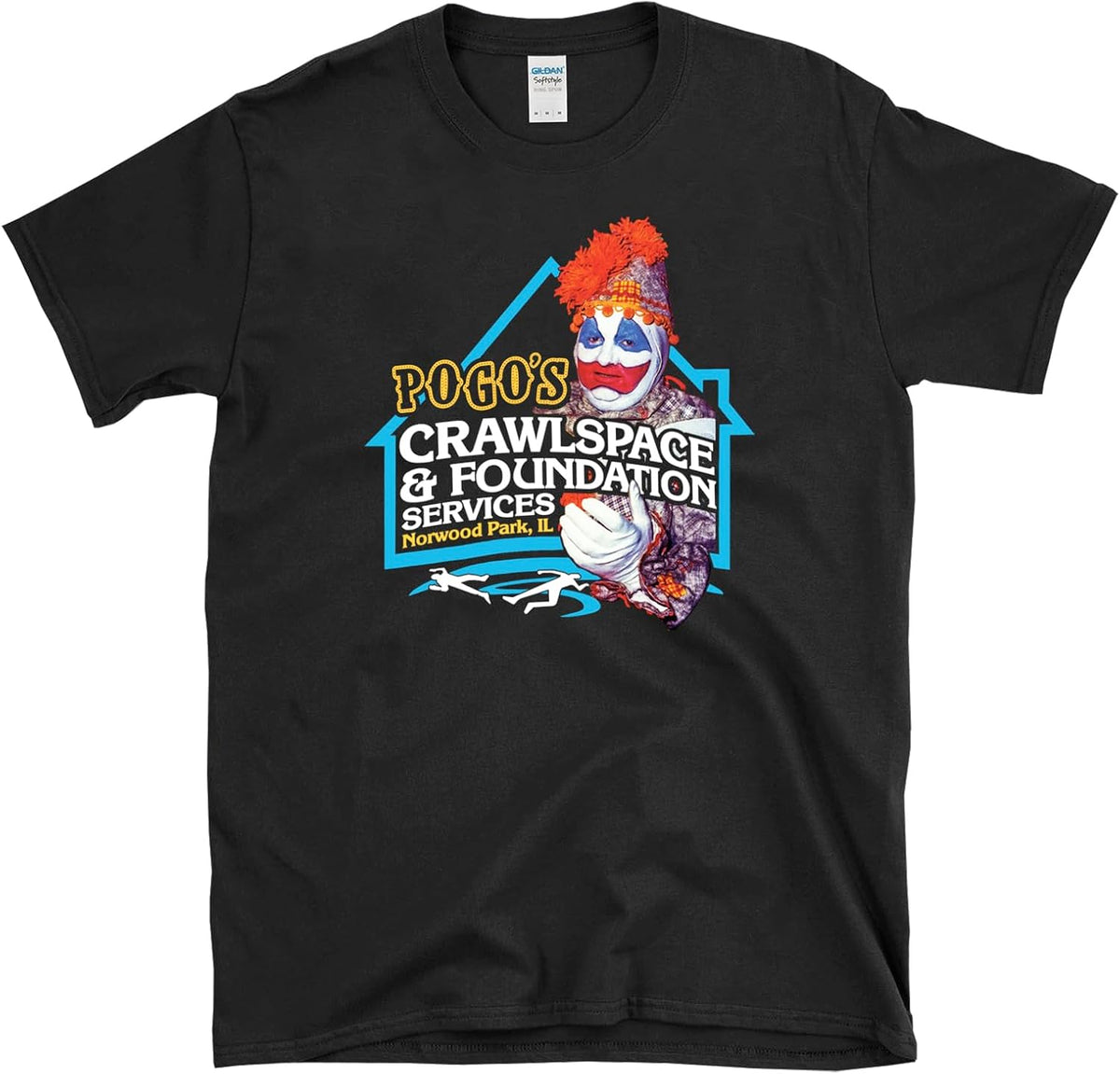 POGO'S Crawlspace & Foundation Services True Crime Fan John gacy T-Shirt - Black