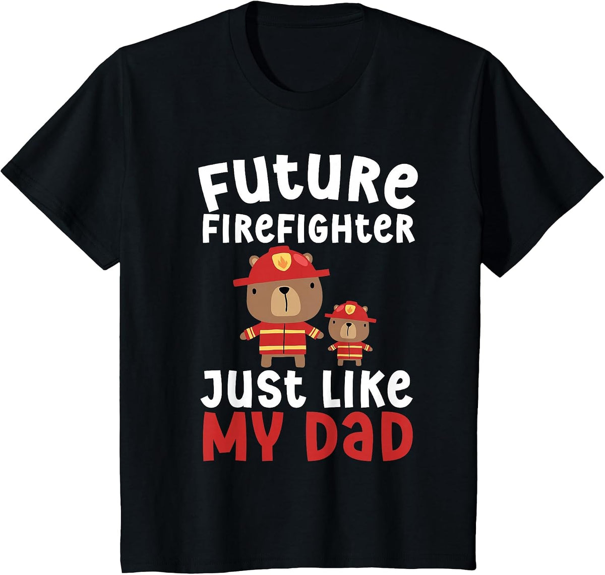 Future Firefighter Firefighting Boy Future Fireman Kids T-Shirt - Black