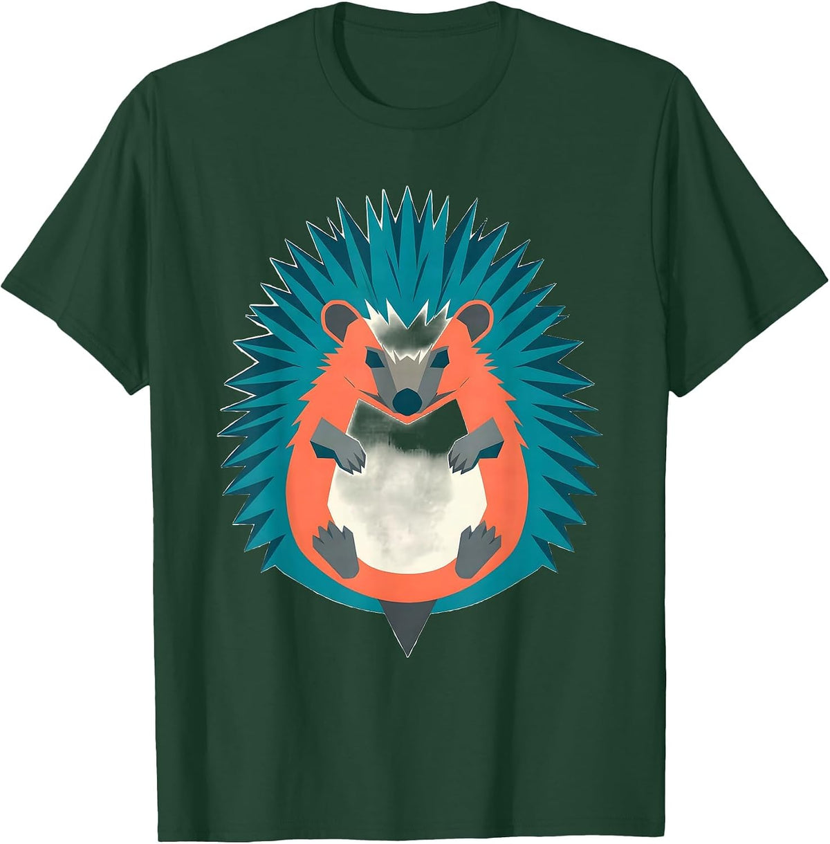 Men's Hedgehog Body Costume Funny Halloween Animal T-Shirt - Dark Green