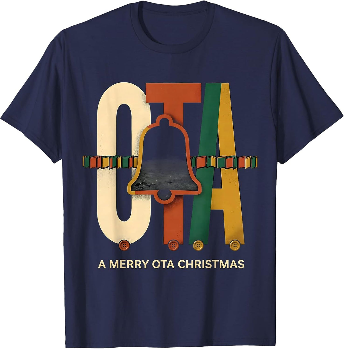 A Merry OTA Christmas Funny Occupational Therapy OT Squad T-Shirt - Navy Blue