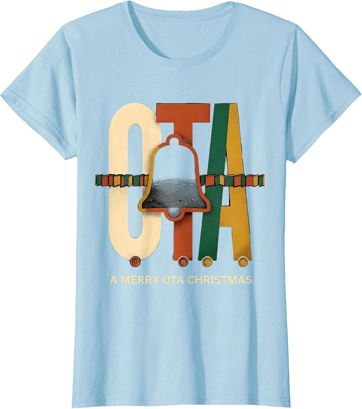 A Merry OTA Christmas Funny Occupational Therapy OT Squad T-Shirt - Baby Blue