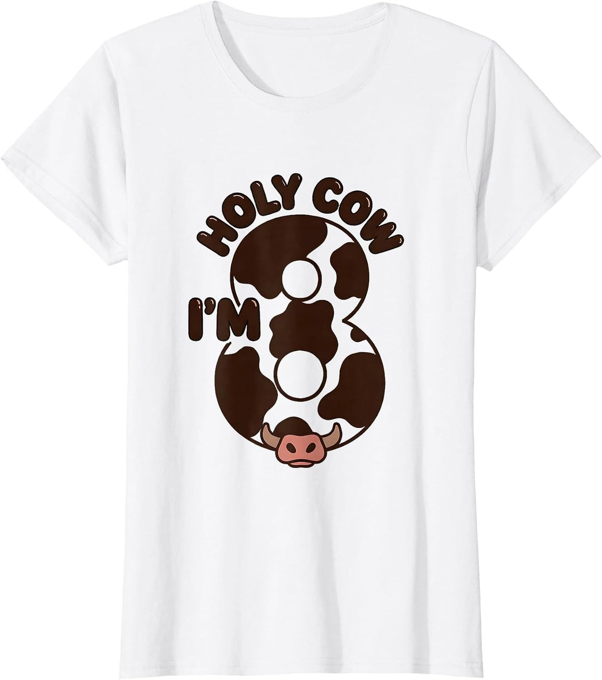 Women's Holy Cow I'm Eight Cute Highland Cow Birthday Girl Farm Mom T-Shirt - White