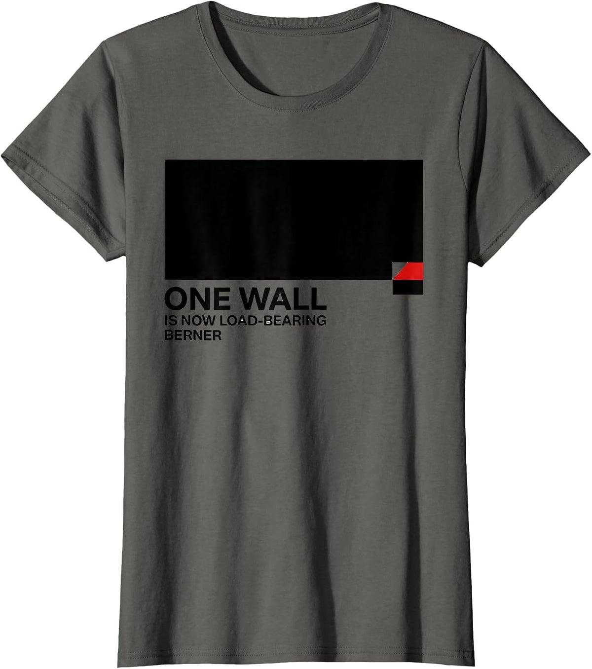 Women's One Wall Is Now Load-Bearing Berner Funny Bernese Mountain T-Shirt - Asphalt Grey