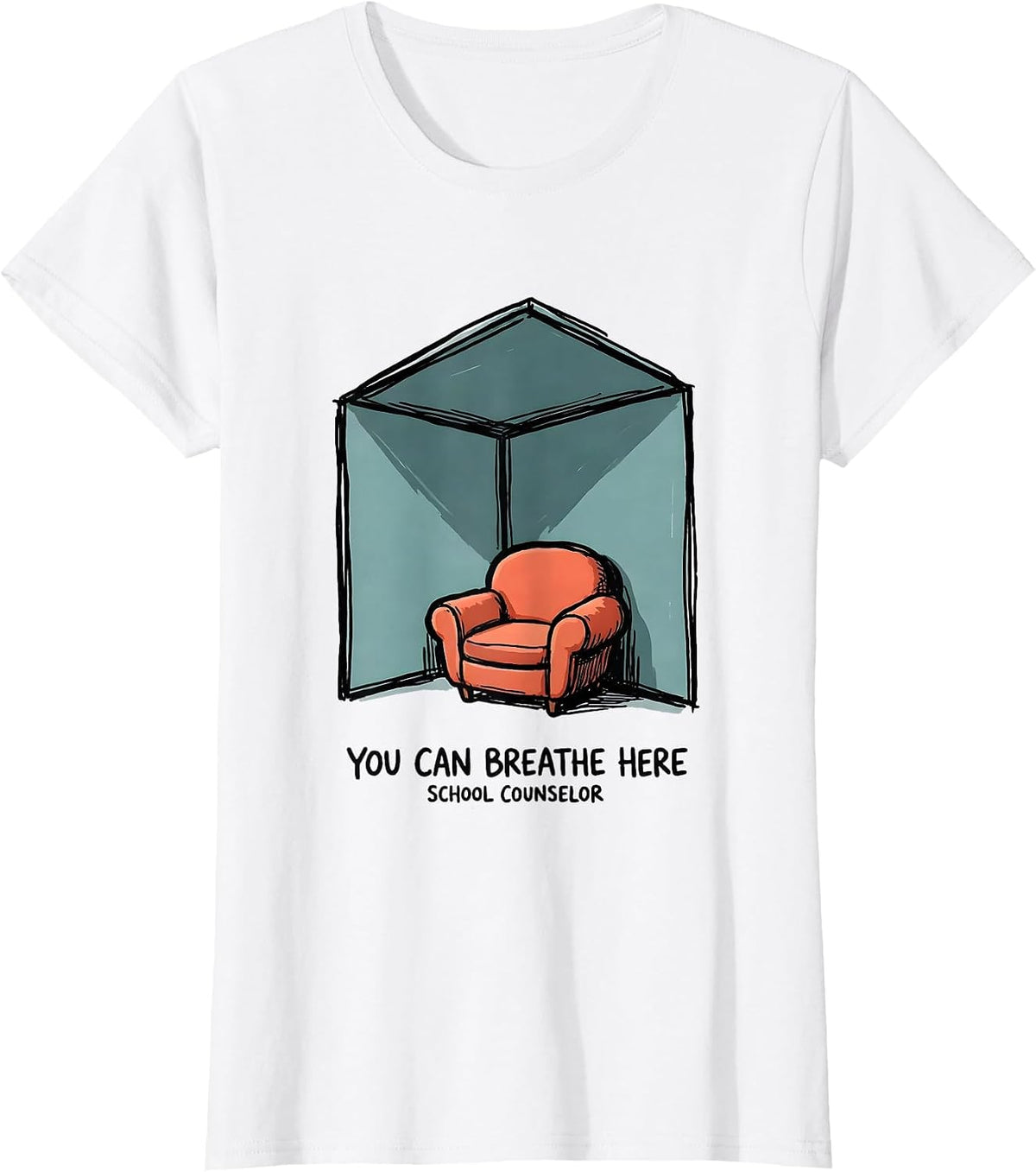 Women's You Can Breathe Here School Counselor T-Shirt - White