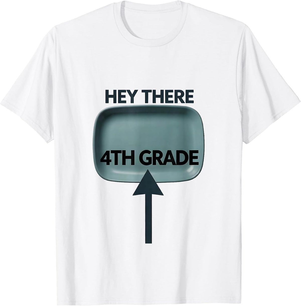Men's Hey There, 4th Grade Funny Teacher Back To School Crew T-Shirt - White