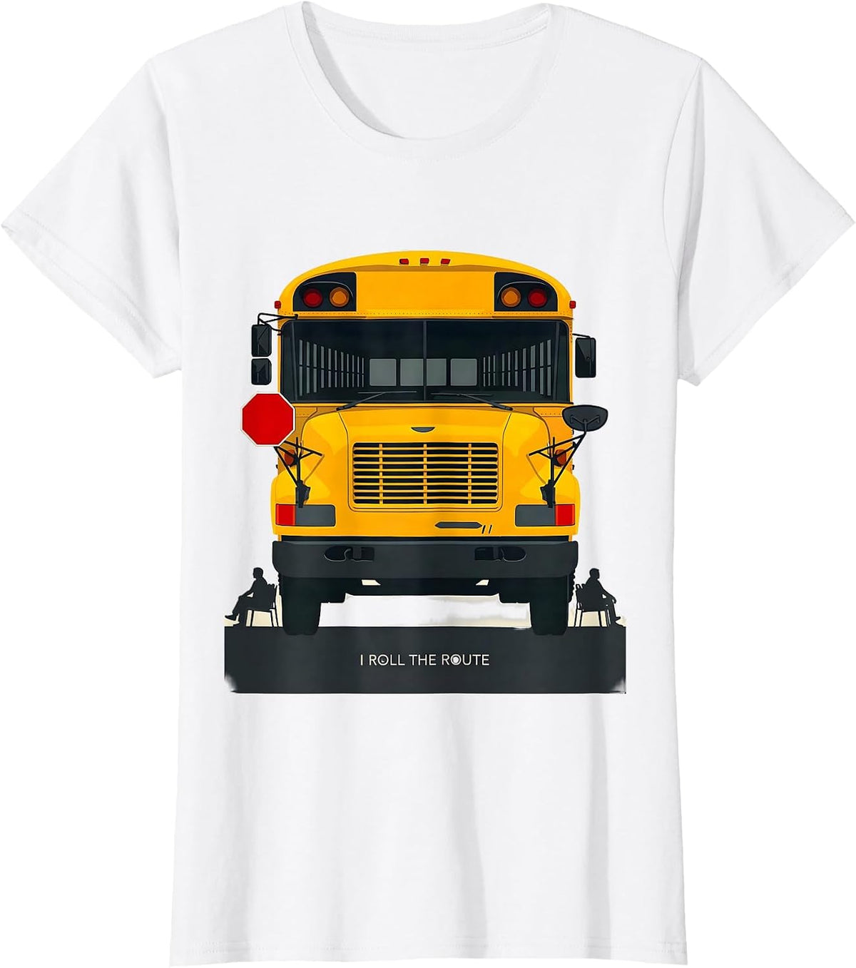 I Roll The Route Funny School Bus Driver Appreciation Gift T-Shirt - White