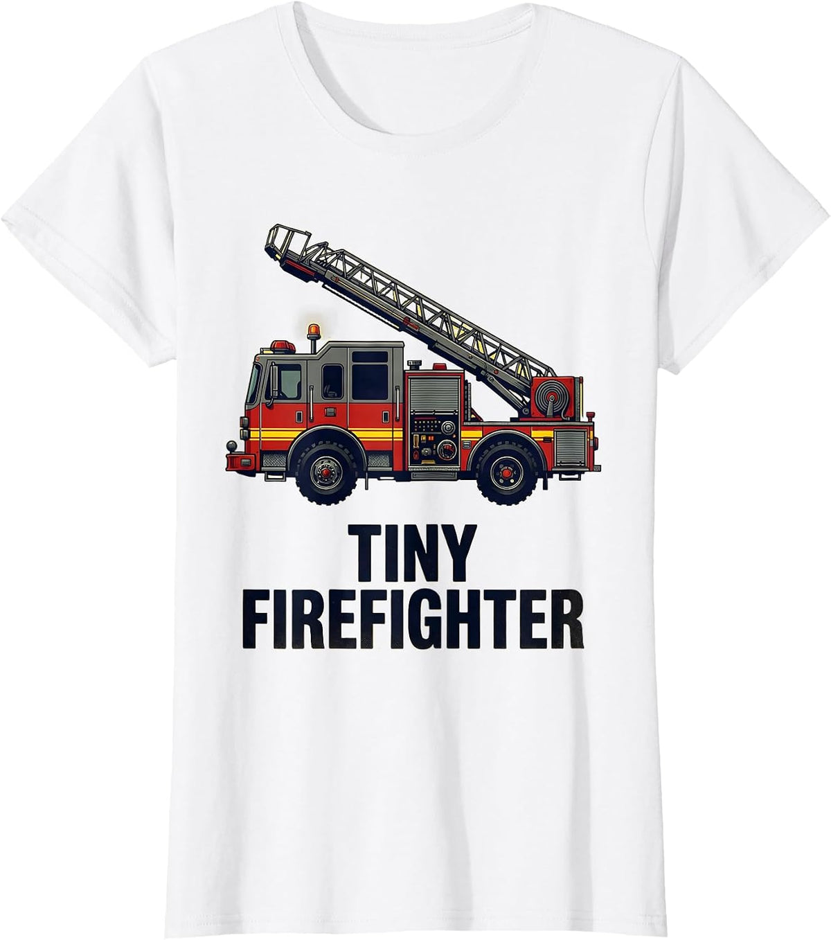 Women's Tiny Firefighter Cute Fire Truck Toddler Future Firefighter T-Shirt - White