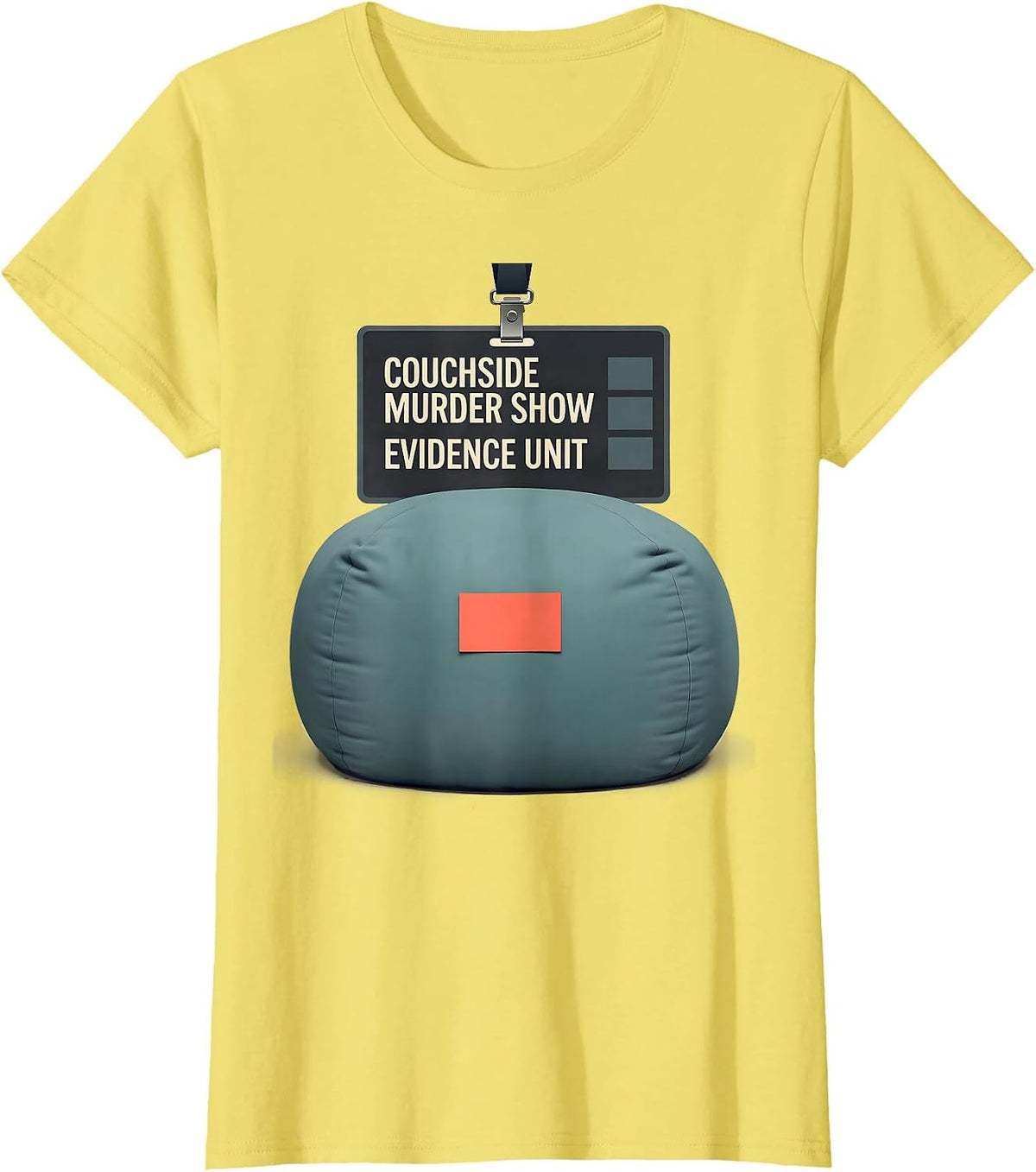 Couchside Murder Show Evidence Unit Funny True Crime Lover T-Shirt - Lemon Yellow