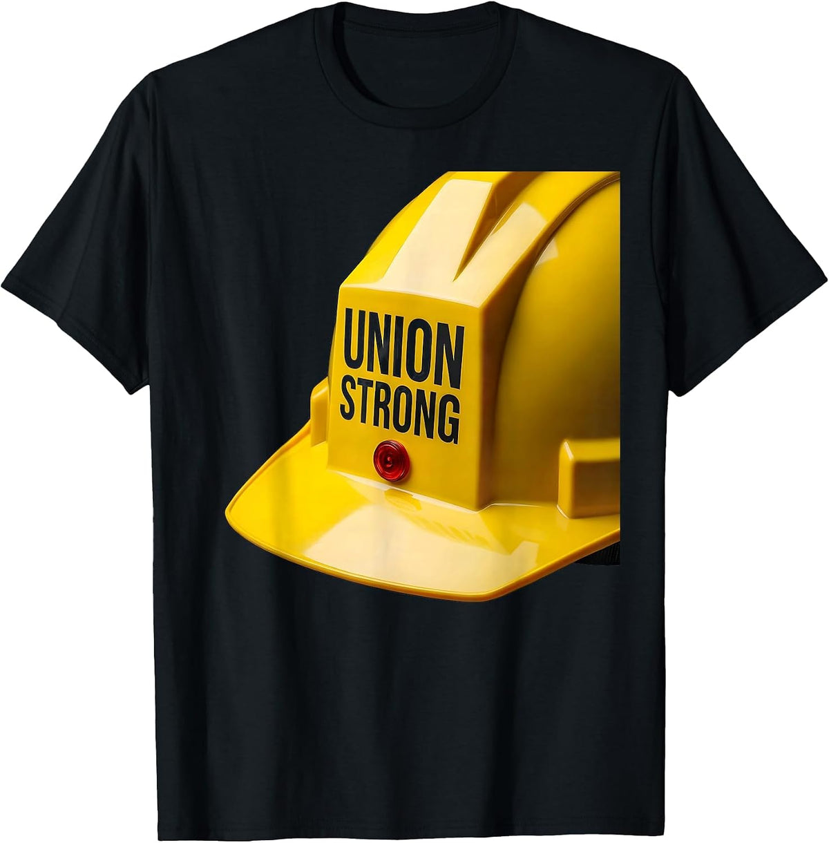 Men's Union Strong Geometric Hard Hat Labor Day Skilled Worker T-Shirt - Black