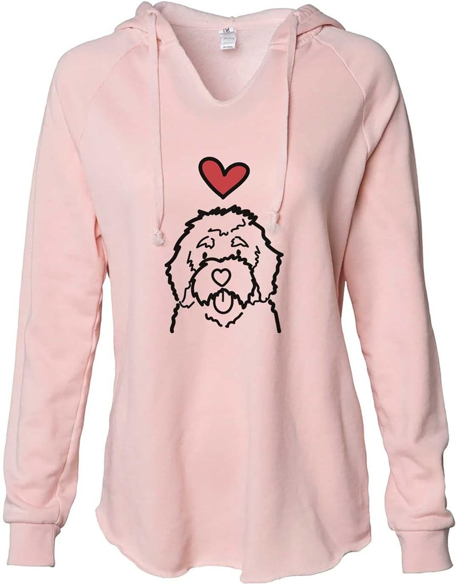 Love Always Bernedoodle - Women's Cali Wave Hooded Sweatshirt - Blush