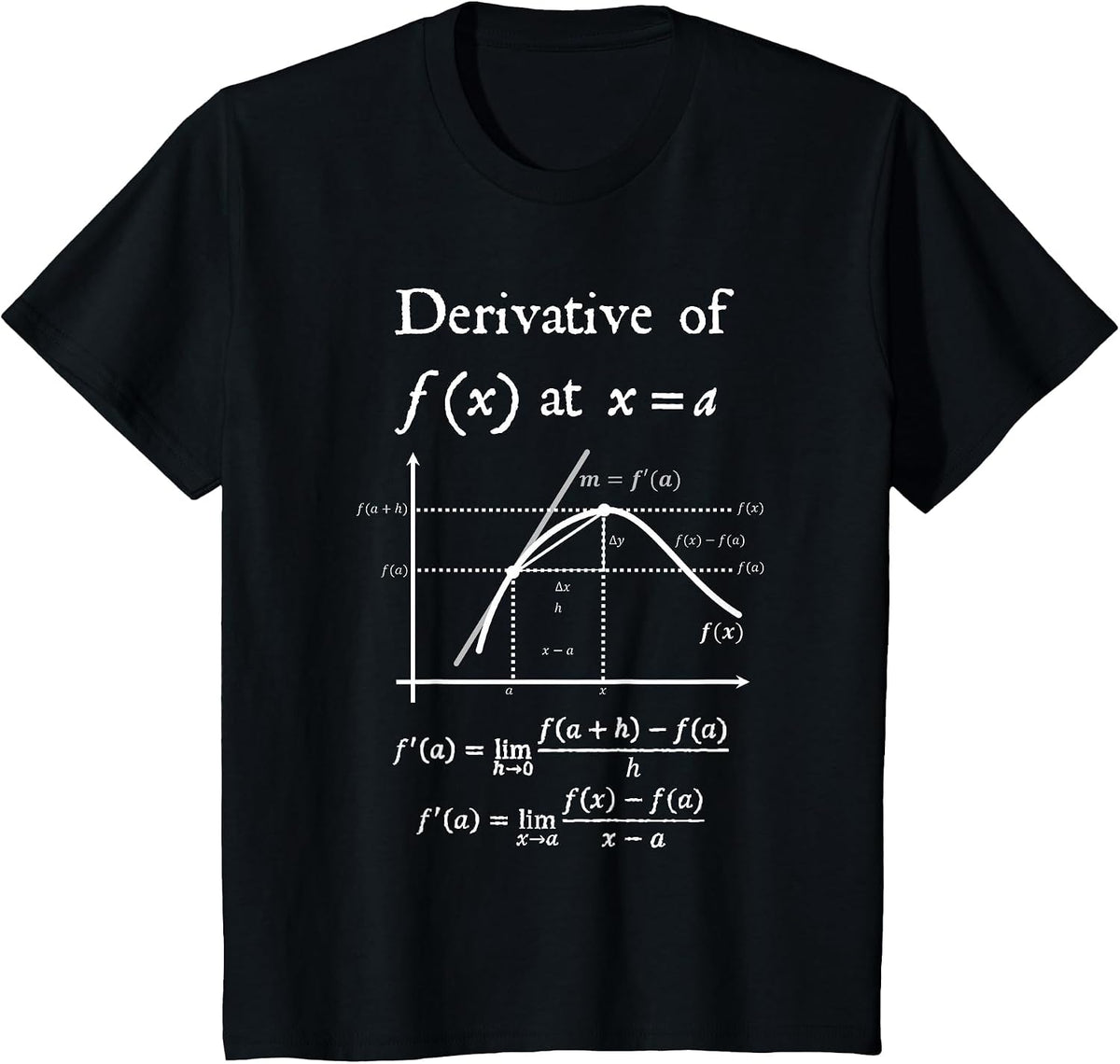 Nerdy Definition of Derivative Limit Calculus Math Teacher T-Shirt - Black